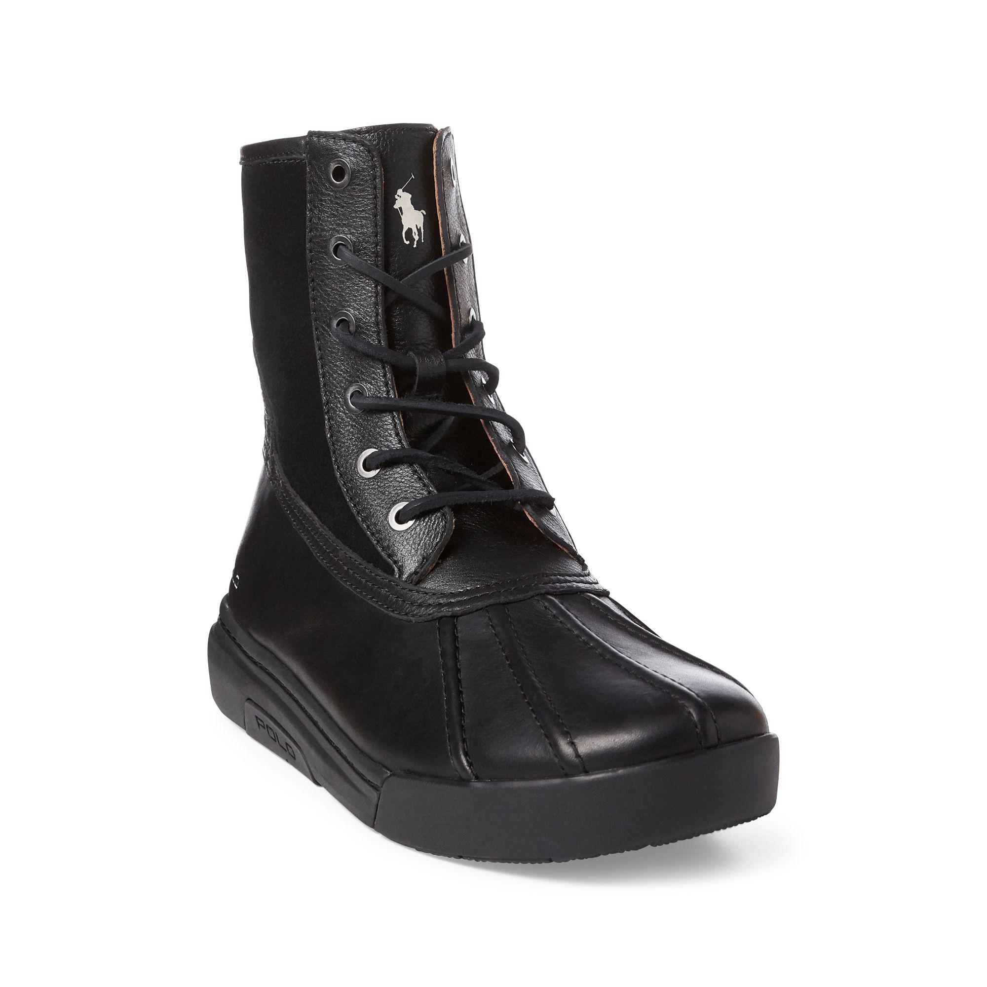 polo duck boots black