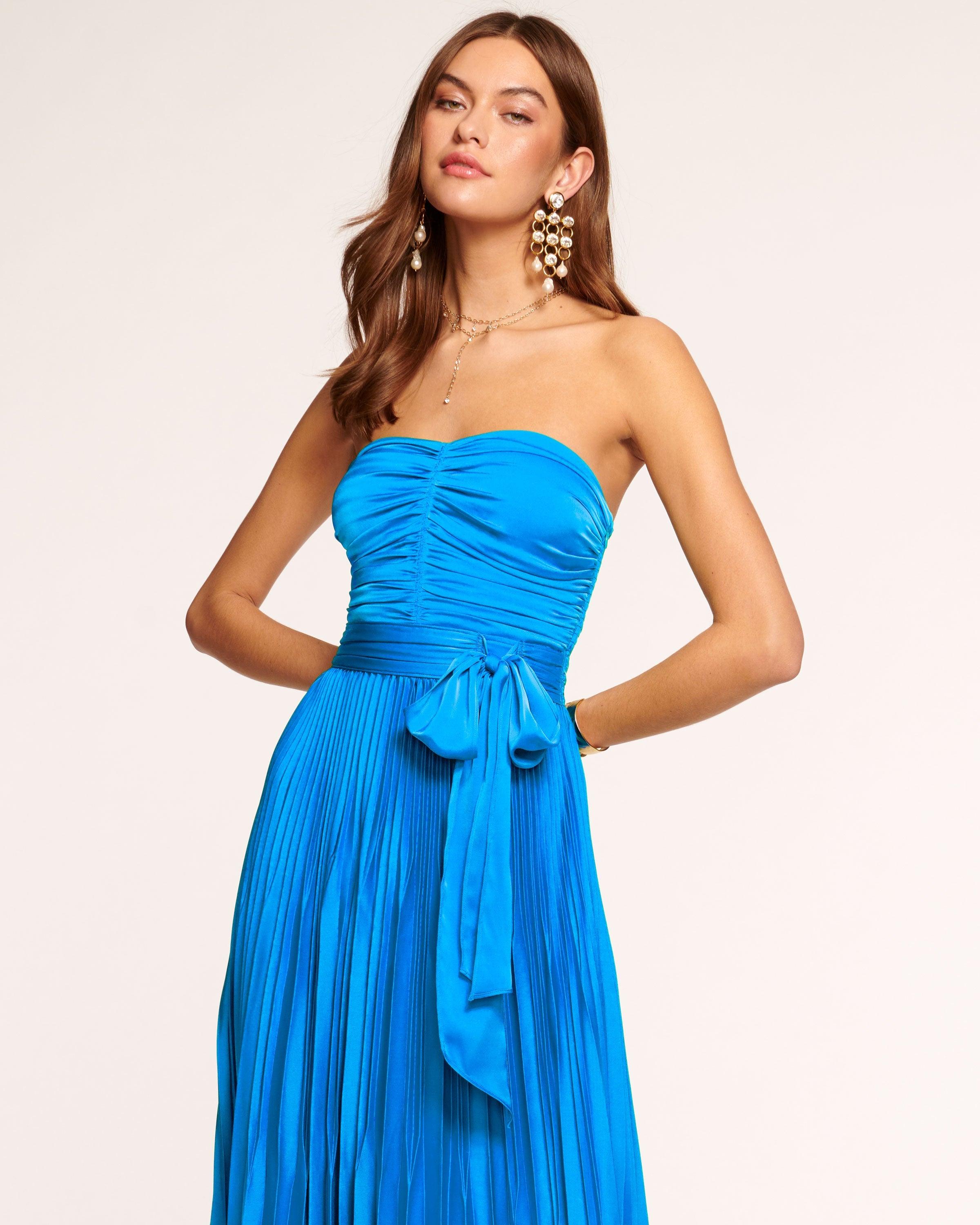 summer floral corset dress The Carmen Dress in Provencal Blue Floral 0 / Provencal Blue Floral