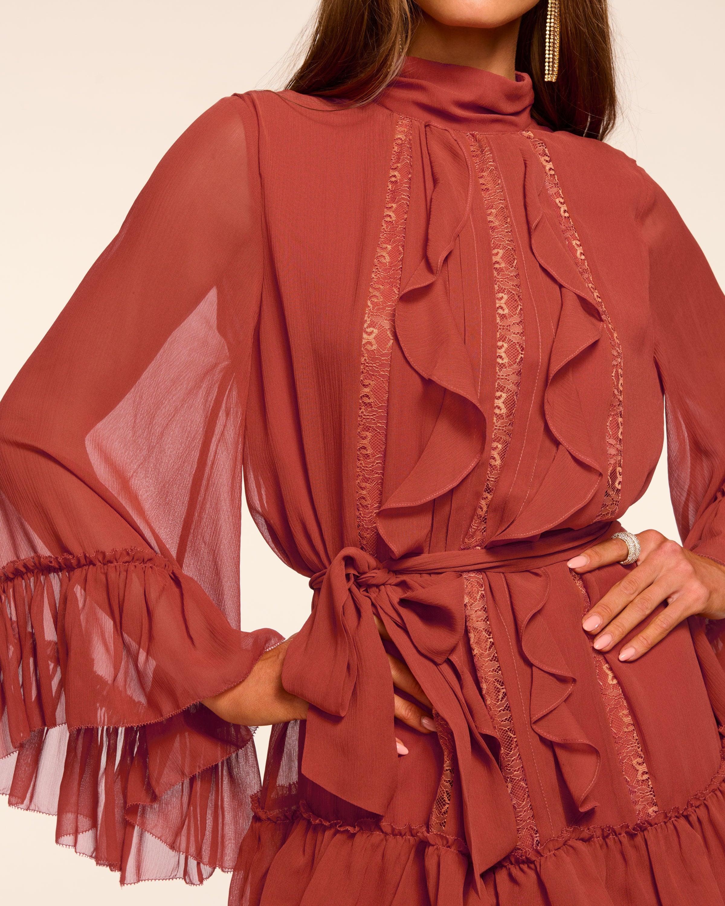 claudia silk chiffon ruffle tiered mini dress Ramy Brook Claudia Silk Chiffon Ruffle Tiered Mini Dress