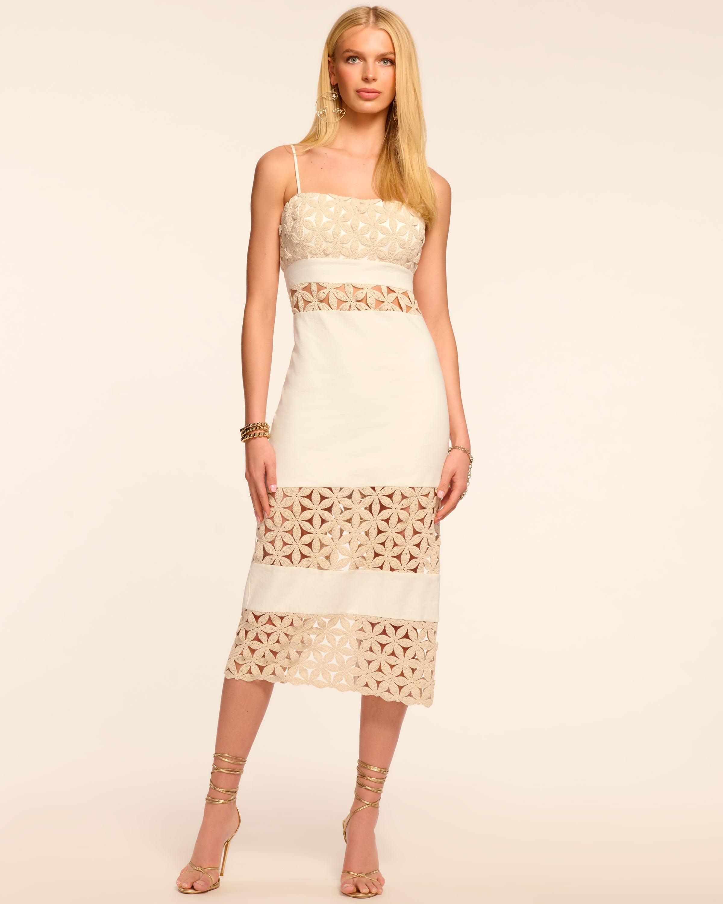 Ramy Brook Abby Embellished Linen Cutout Midi Dress in Yellow | Lyst Ramy Brook Abby Embellished Linen Cutout Midi Dress in Yellow | Lyst