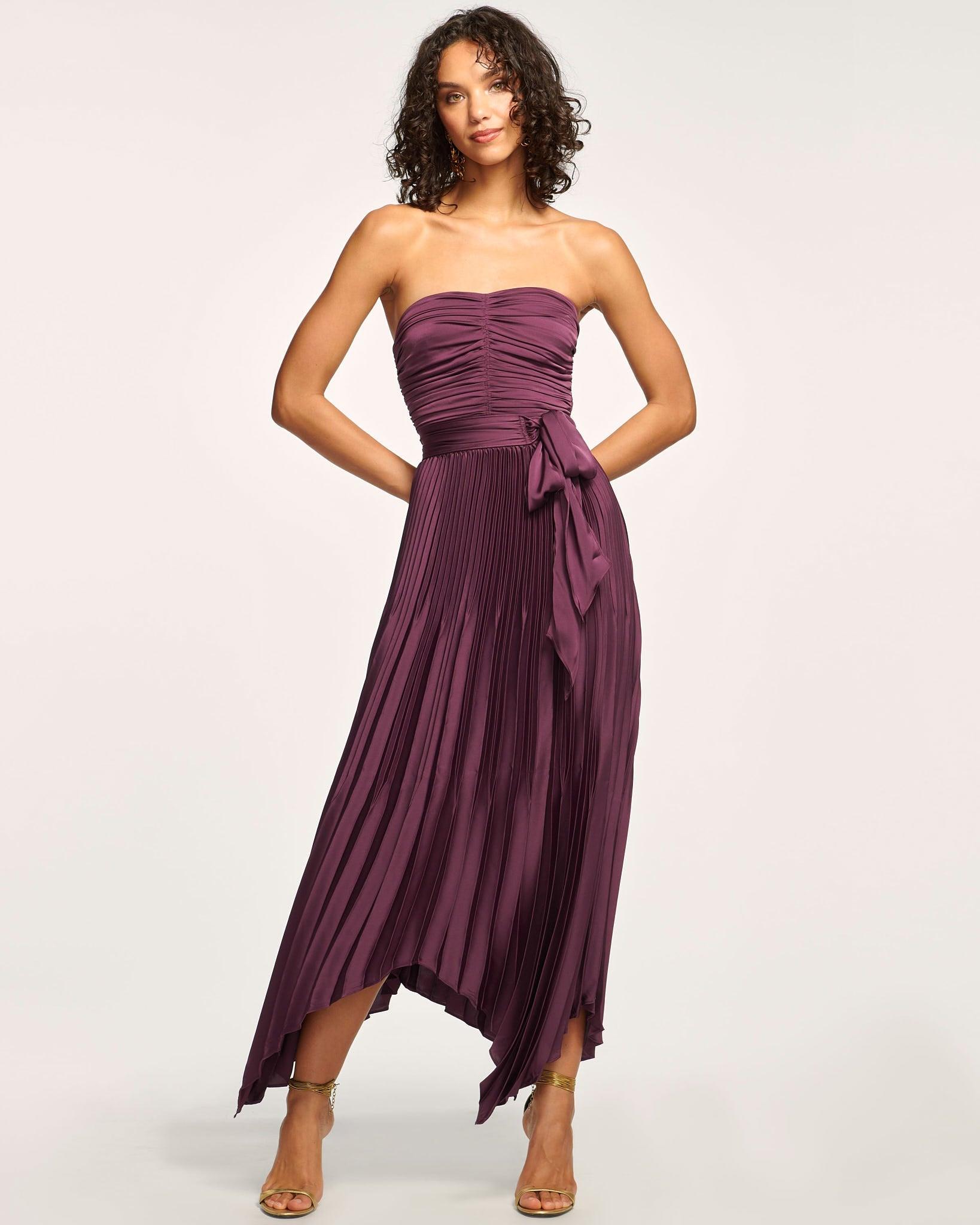 Ramy Brook Fernanda Strapless Midi Dress in Purple | Lyst