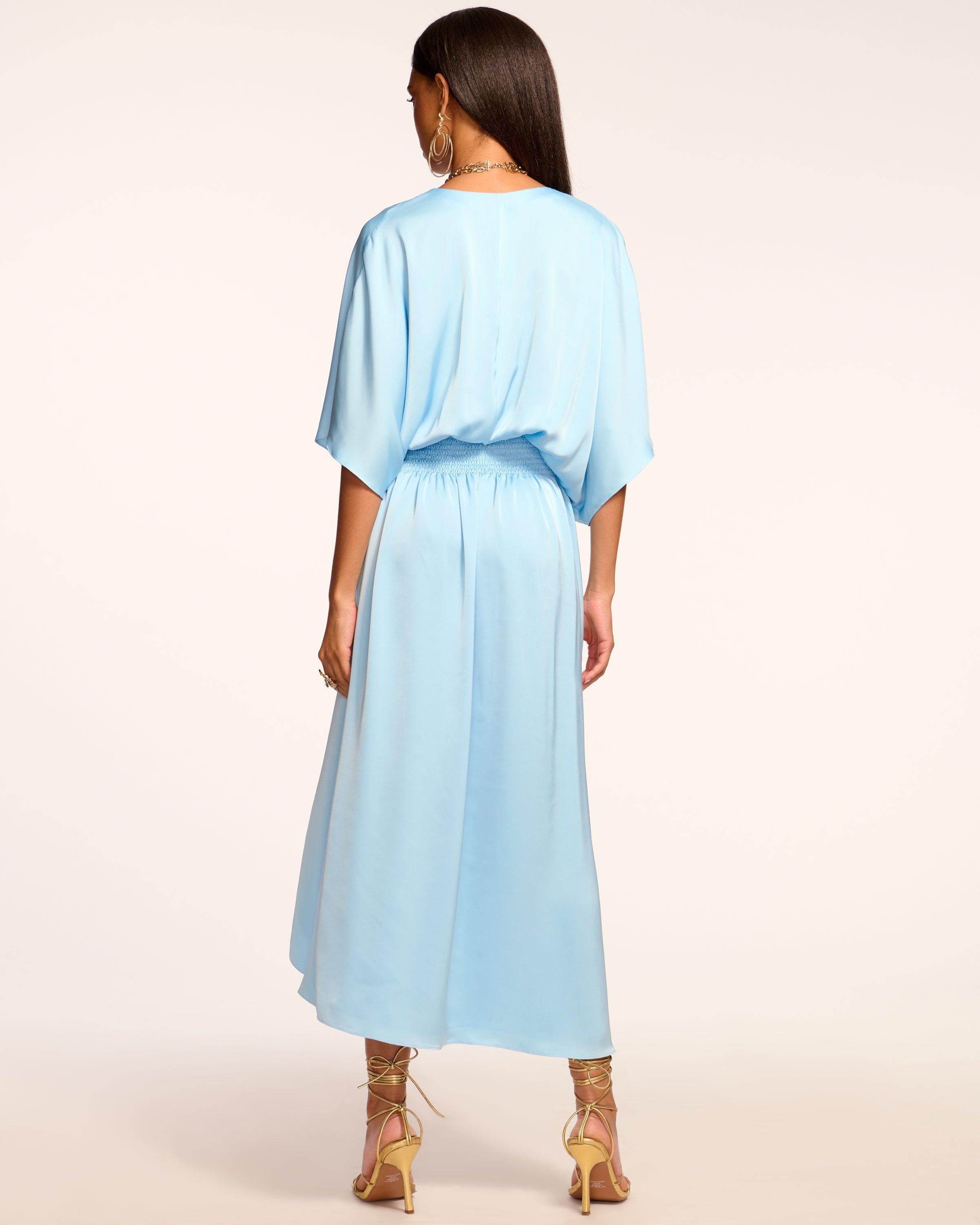Ramy Brook Adiel Wrap Midi Dress in Black | Lyst