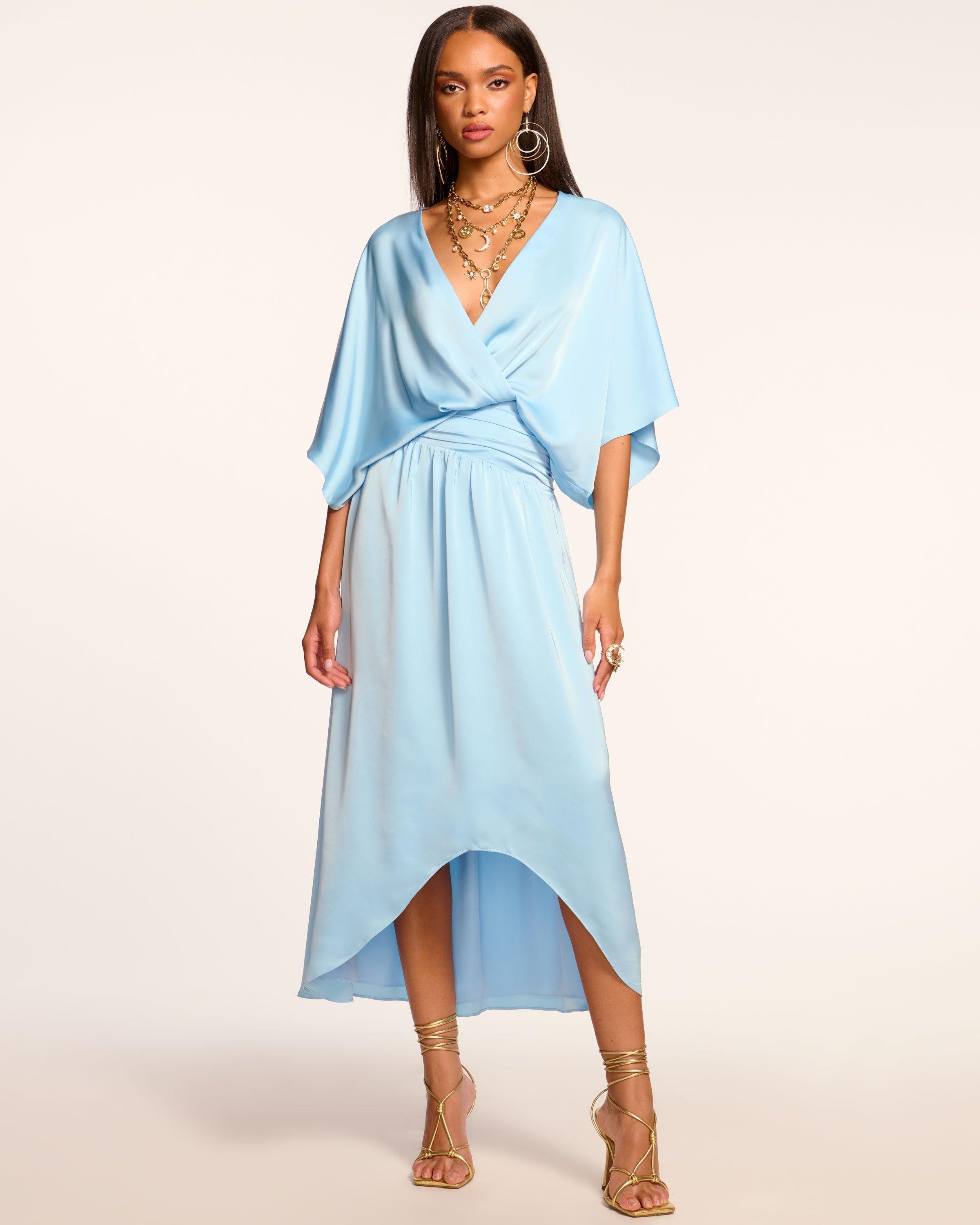 Ramy Brook Adiel Wrap Midi Dress in Black | Lyst