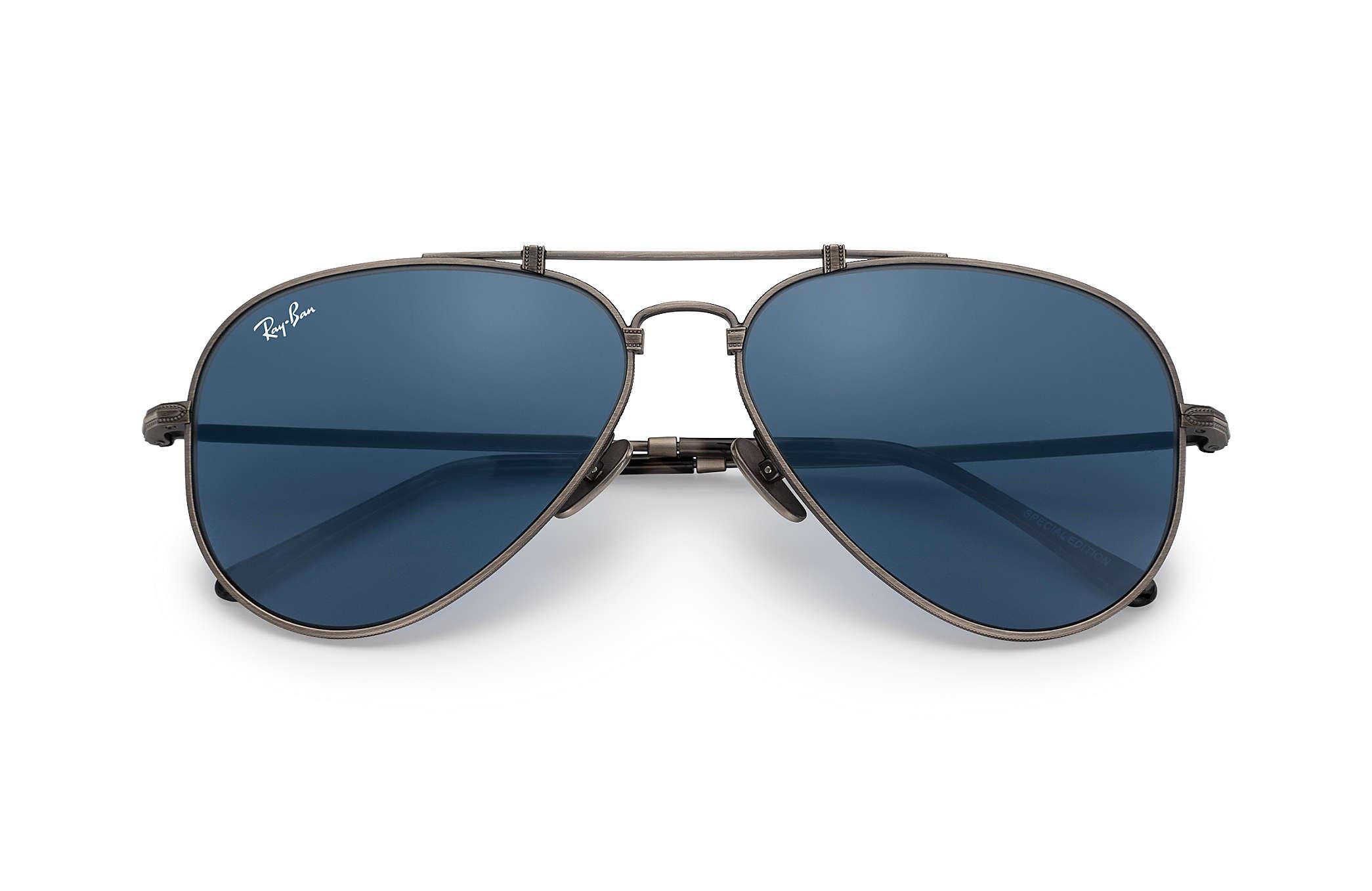 Ray-Ban Rb8125 Aviator Titanium in Brown/Blue (Blue) - Lyst