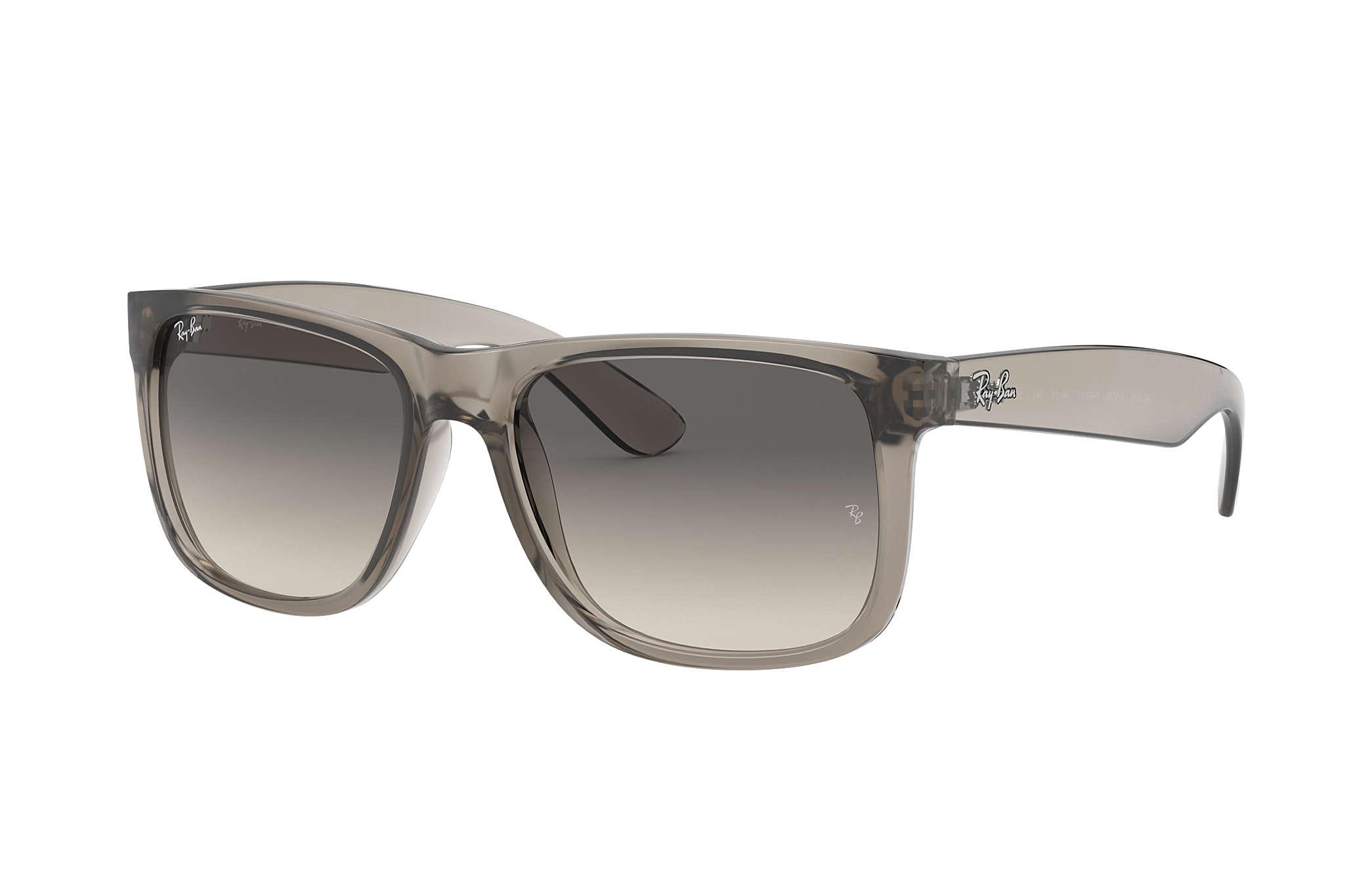 RayBan Justin Exclusive Man Sunglasses Lenses in Transparent Grey