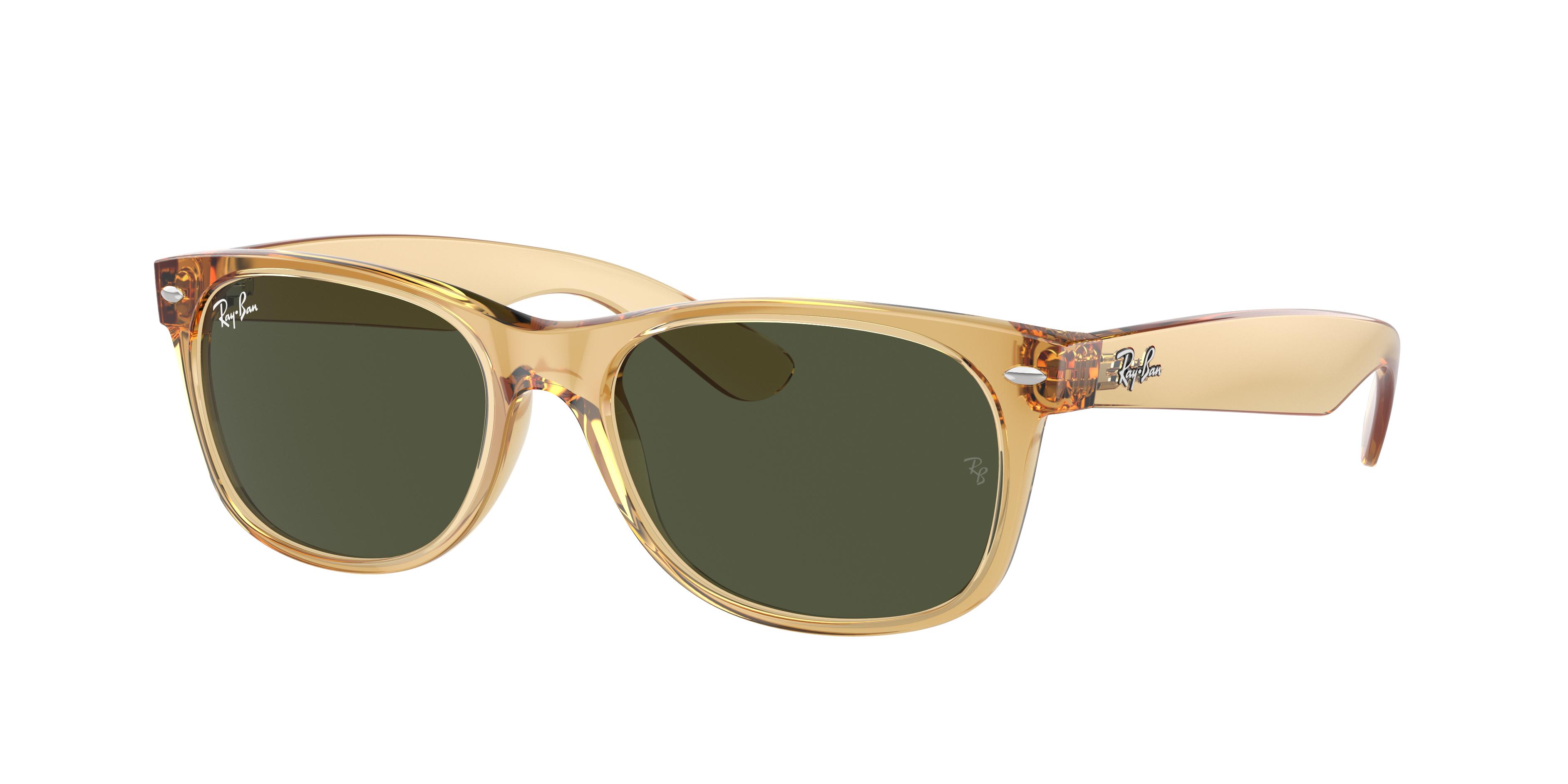 Ray-Ban Sunglasses Unisex New Wayfarer X The Ones - Transparent Light Brown  Frame Green Lenses 55-18 in Black | Lyst