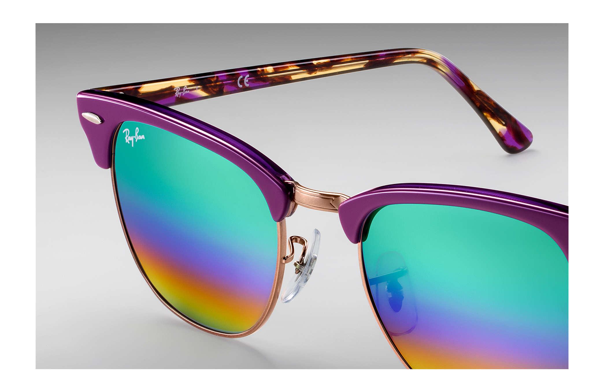 RayBan Clubmaster Mineral Flash Lenses Violet in Purple Lyst