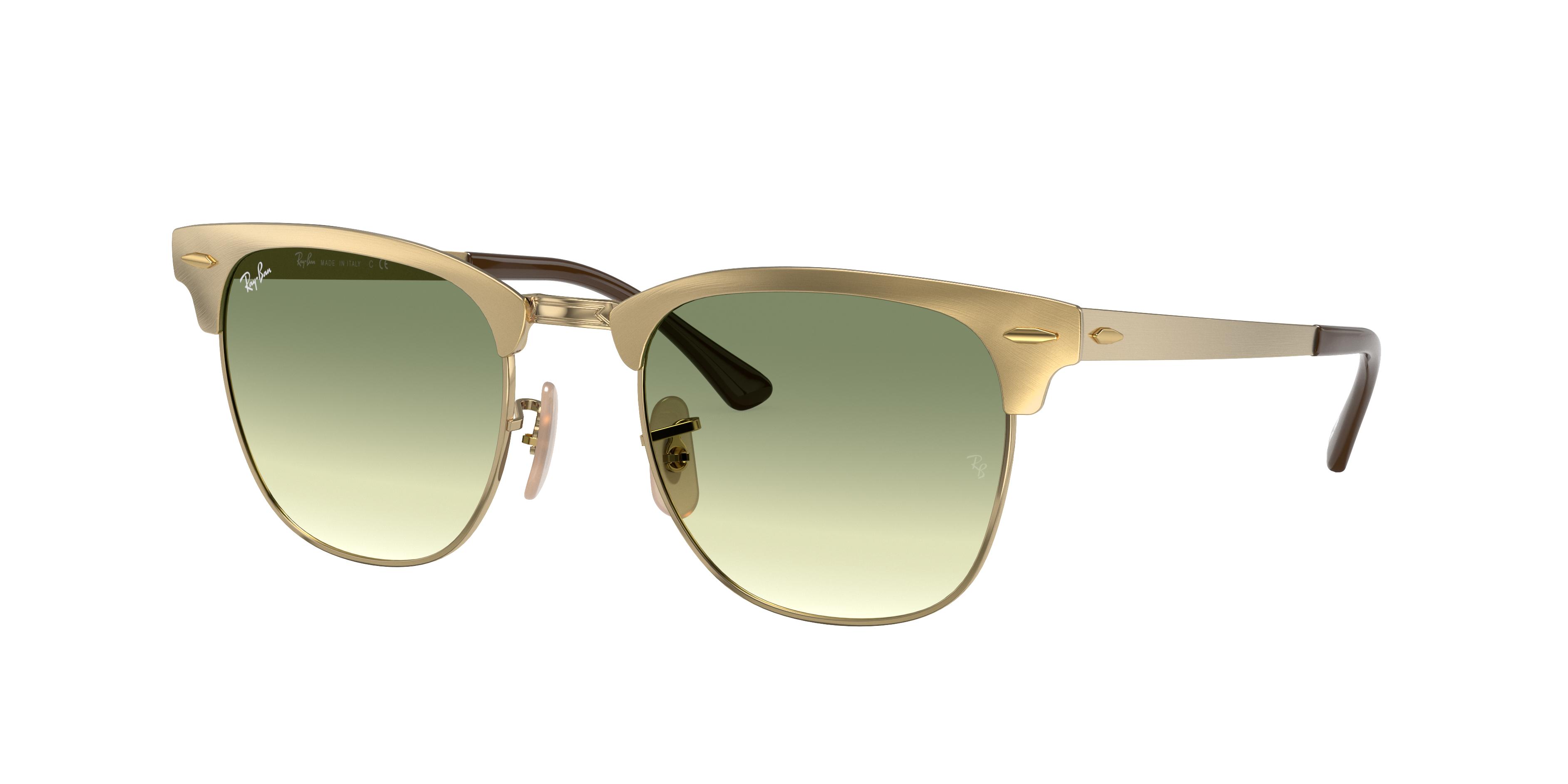 Ray-Ban Clubmaster Metal @collection Sunglasses Gold Frame Green Lenses  51-21 in Metallic | Lyst