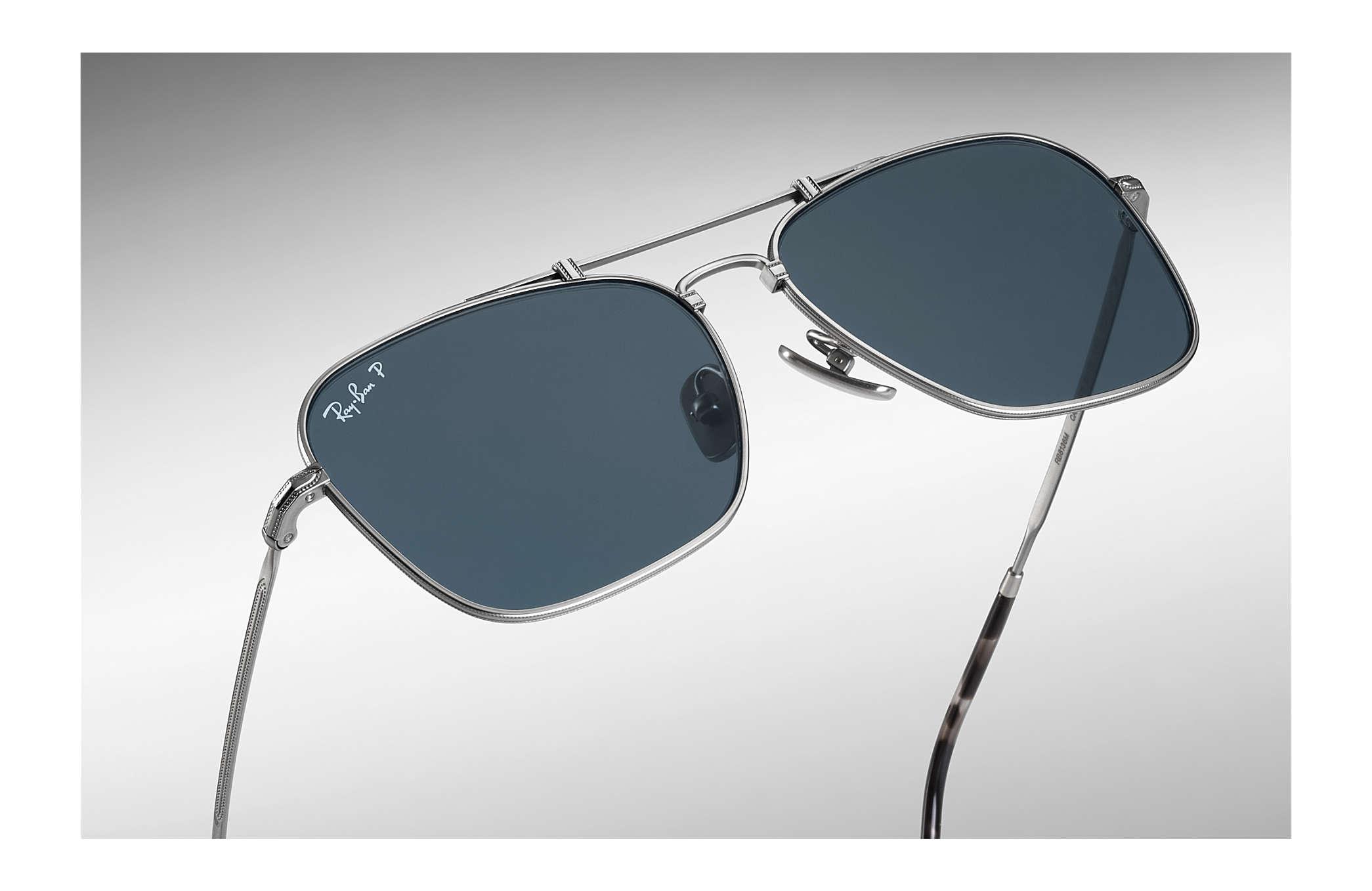 RayBan Caravan Titanium Sunglasses Lenses in Silver (Blue) Lyst