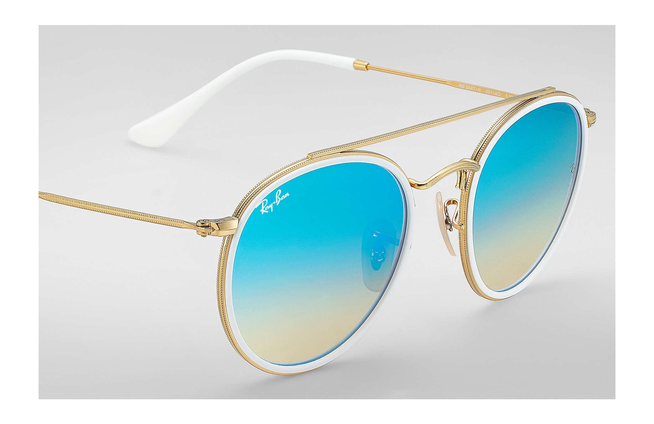 ray ban new round gold