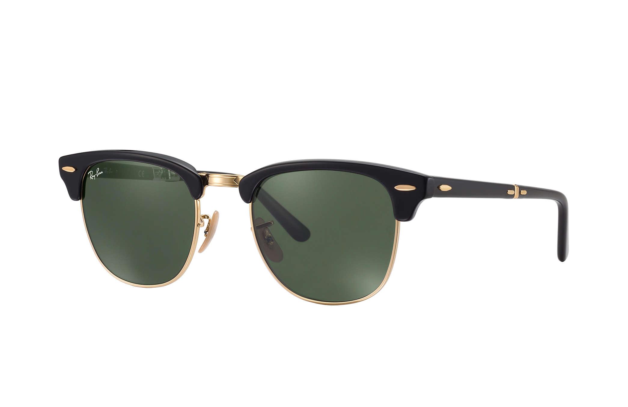 Ray-Ban Sunglasses, Rb2176 Clubmaster Folding in Black/Green (Black) - Lyst