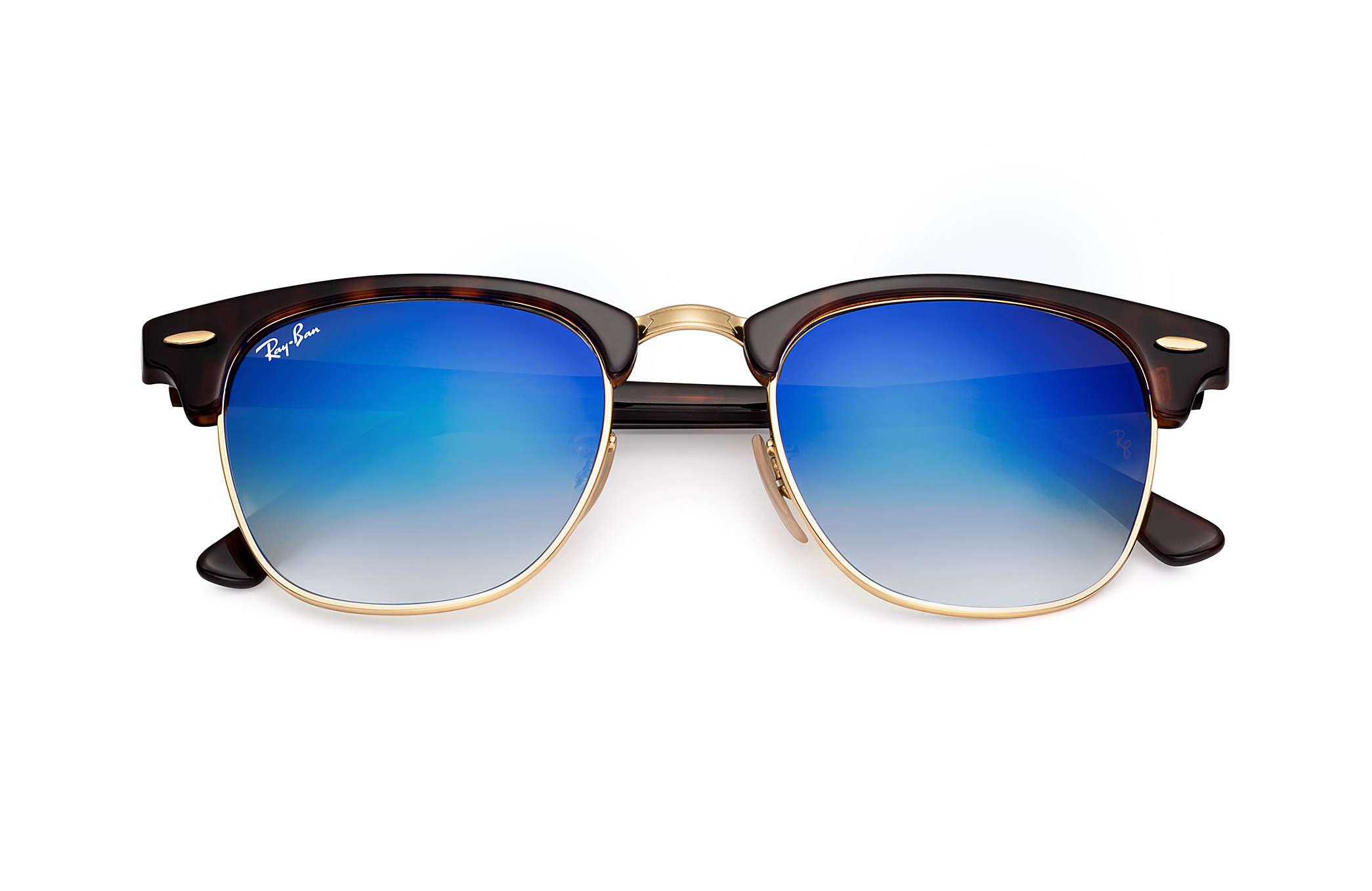 Ray-Ban Clubmaster Flash Lenses Gradient in Tortoise,Gold; Tortoise/Blue ( Blue) - Lyst