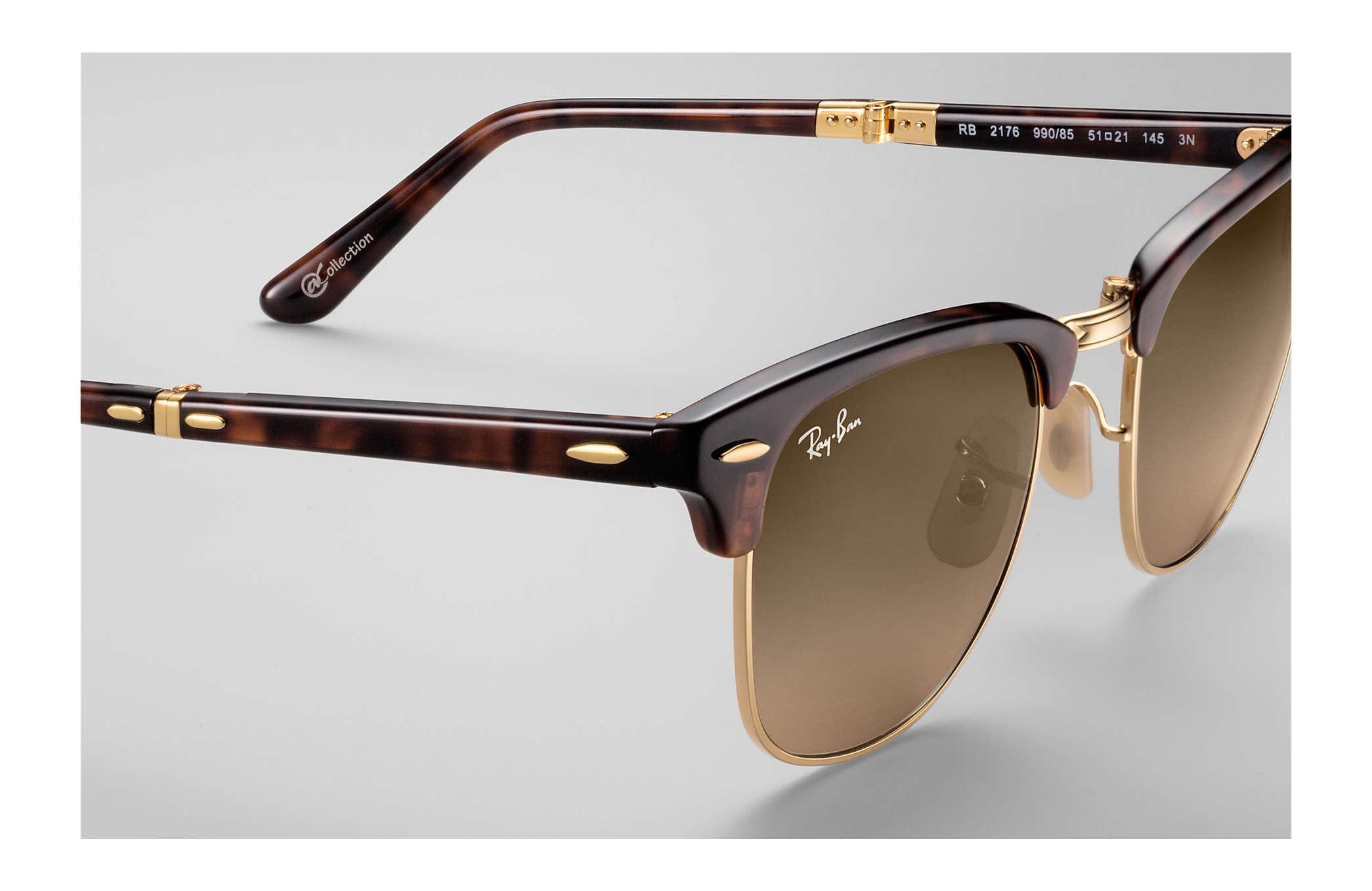 Ray-Ban Clubmaster Folding @collection in Brown for Men | Lyst