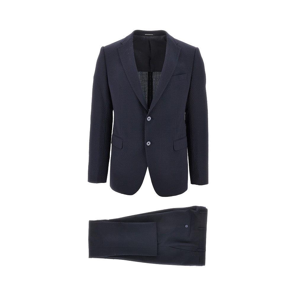 Emporio Armani Seersucker M Line Suit in Blue for Men Lyst UK