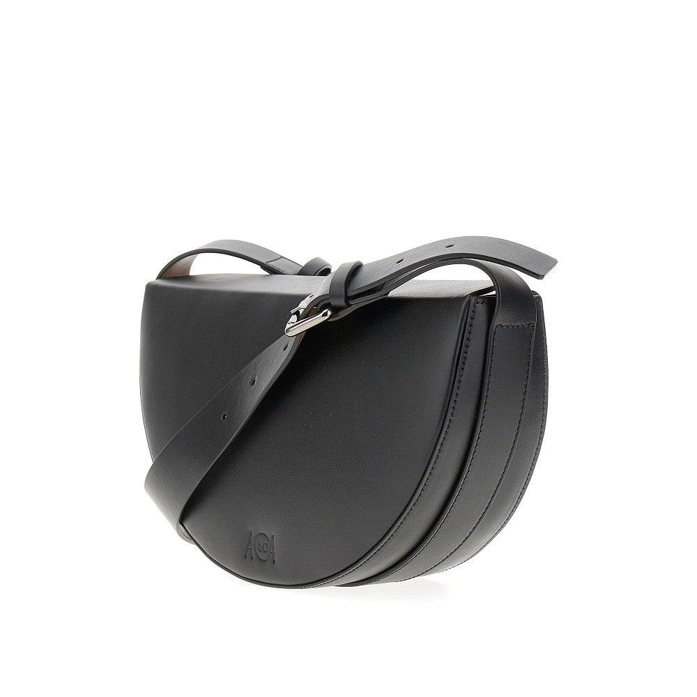AUTENTICA 504 Medium Half Moon Bag With Double Buckle in Black