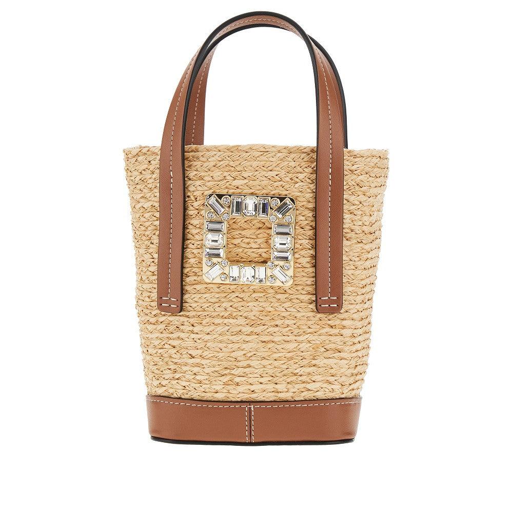 ハンドバッグ ROGER VIVIER Skate 'Mini Viv' bucket bag Brown Viv' Skate Bucket Bag in raffia NATURAL Woman
