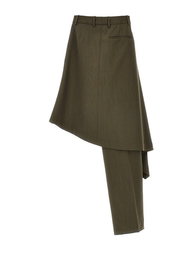 スカート BOTTEGA VENETA SKIRT (727841VKLC0 9640) Bottega Veneta Colorblock Leather Gathered Midi Skirt