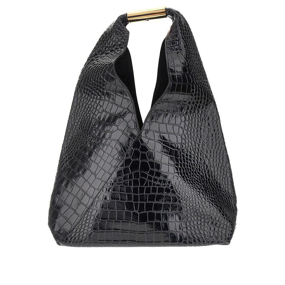 【最安値】MM6 Maison Martin Margiela 黒レザーバッグ MM6 Maison Margiela Japanese レザーハンドバッグ | ブラック
