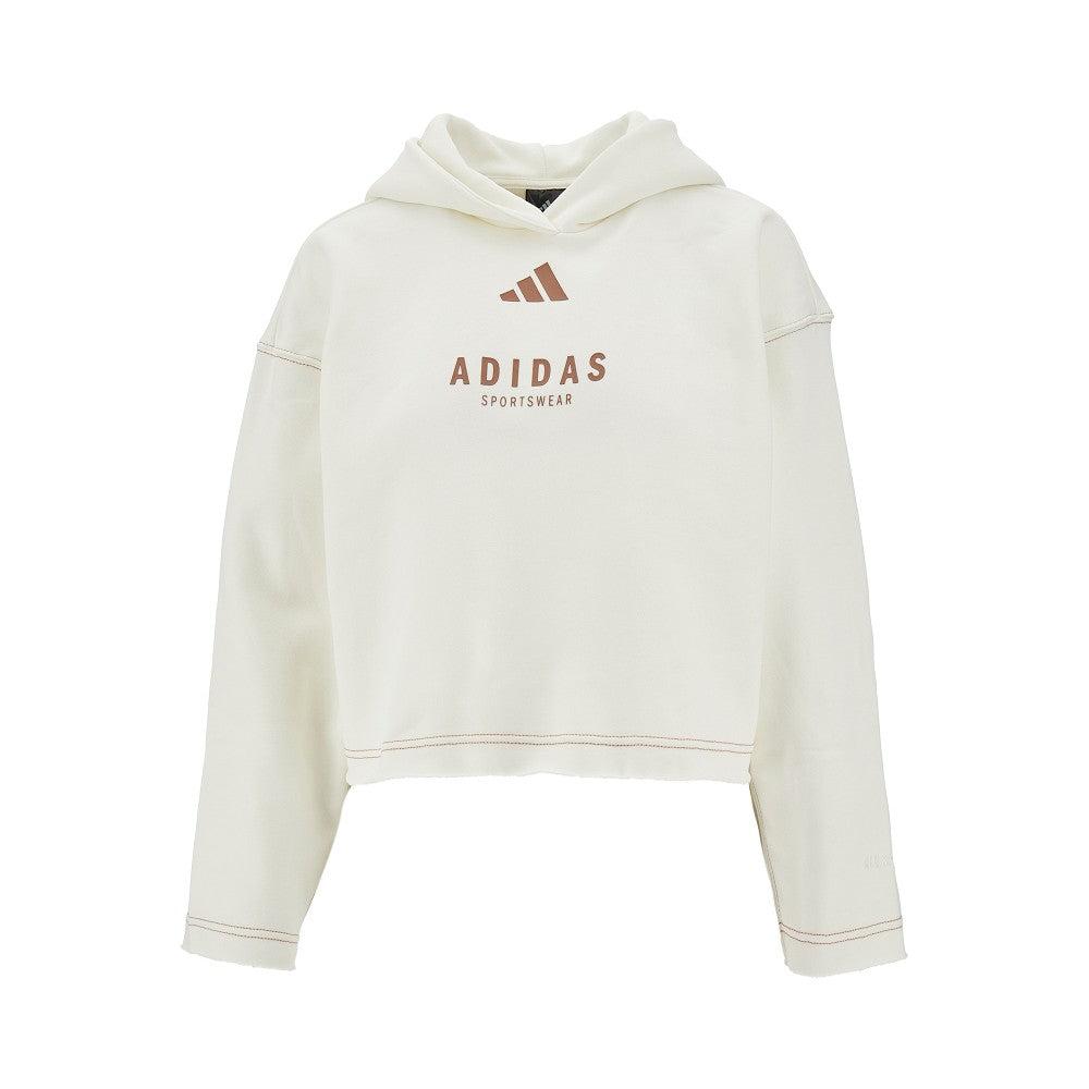 Adidas Sportswear Adidas White Crop Hoodie ADIDAS Womens Crop