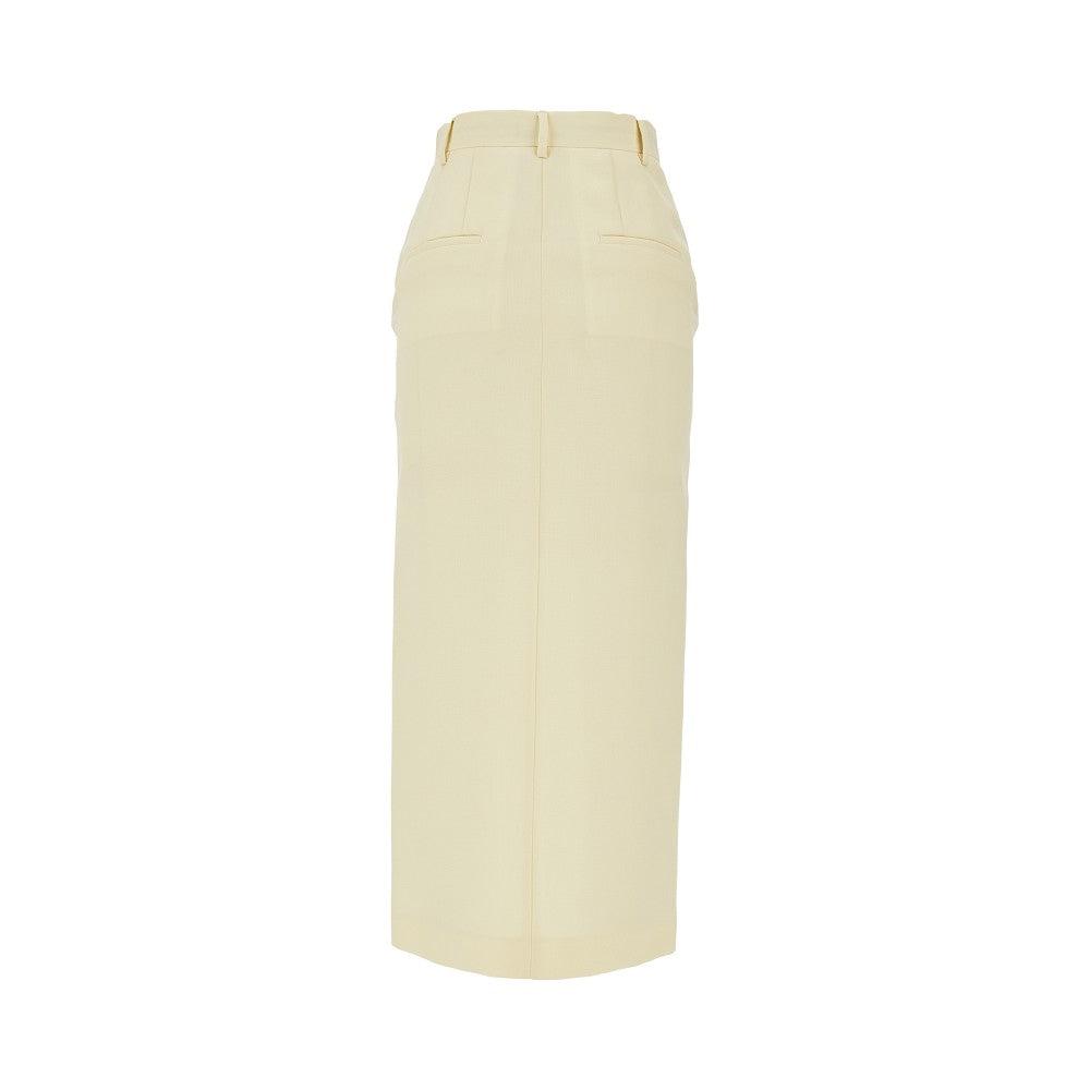 スカート ARMARIUM Pastel yellow wool Lula skirt (ARMTMSK01W017 019) Pastel yellow wool Lula skirt – G&B