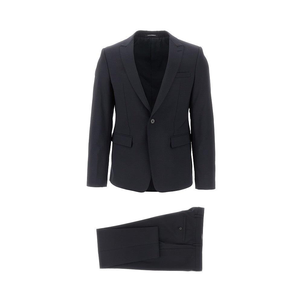 Emporio Armani Stretch Wool David Line Tailored Suit in Blue for