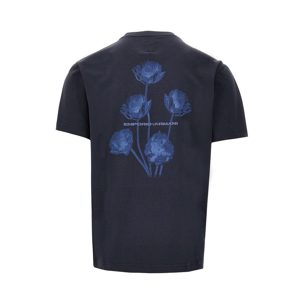 Camiseta Emporio Armani De Jersey Orgánico Con Bordado - Negro