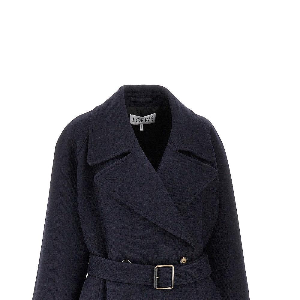 LOEWE 20ss look5 wool navy trench coat LOEWE Coats for Women