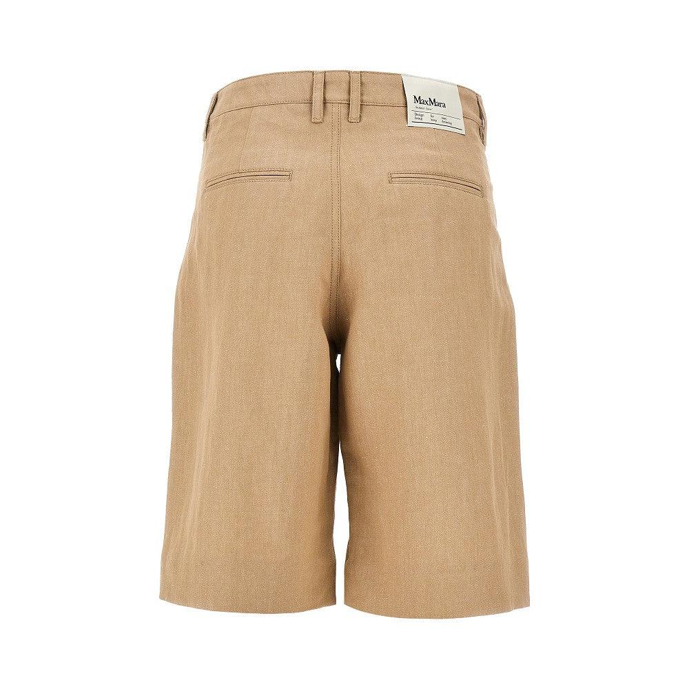 ショーツ S MAX MARA COTTON TWILL SHORTS S Max Mara Eric Cotton And Linen Twill Shorts In Blue | ModeSens