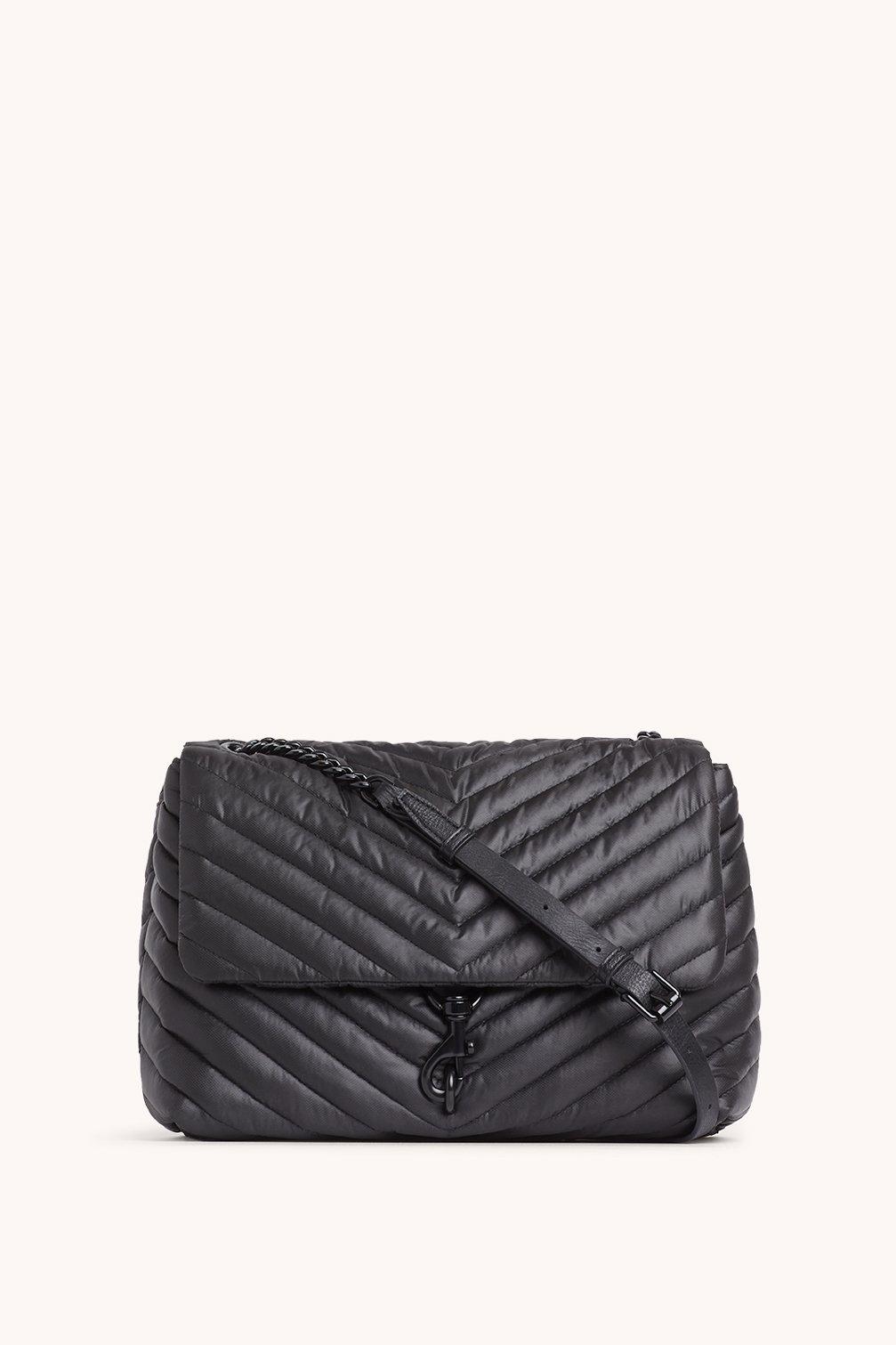 Rebecca Minkoff Synthetic Edie Nylon Jumbo Flap Shoulder Bag in Black ...