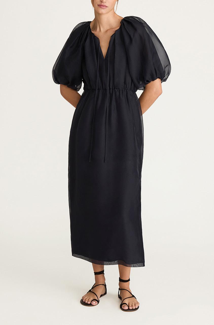 sachin and babi light blue dress Self Portrait Dress Women 6 Black V Neck Ruth Lace Trim Midi Whimsigoth  Cocktail main image 0
