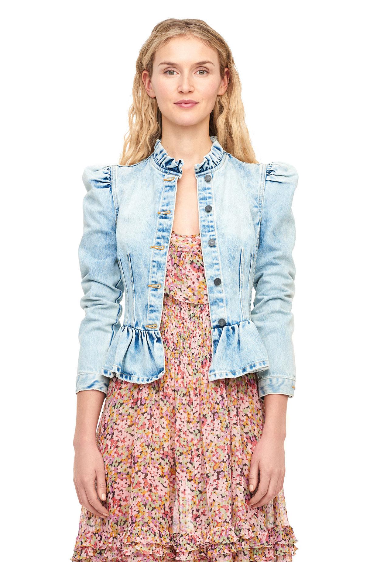 rebecca taylor denim peplum jacket