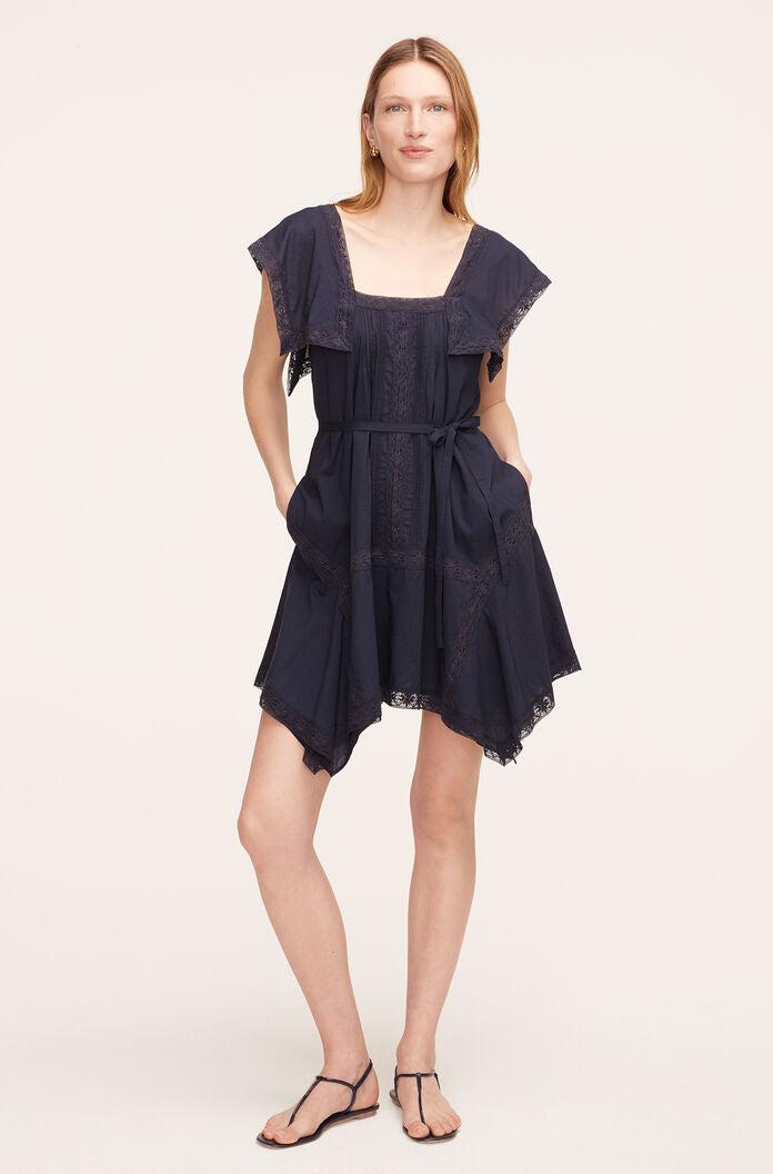 Rebecca Taylor Lace Insert Dress in Blue | Lyst