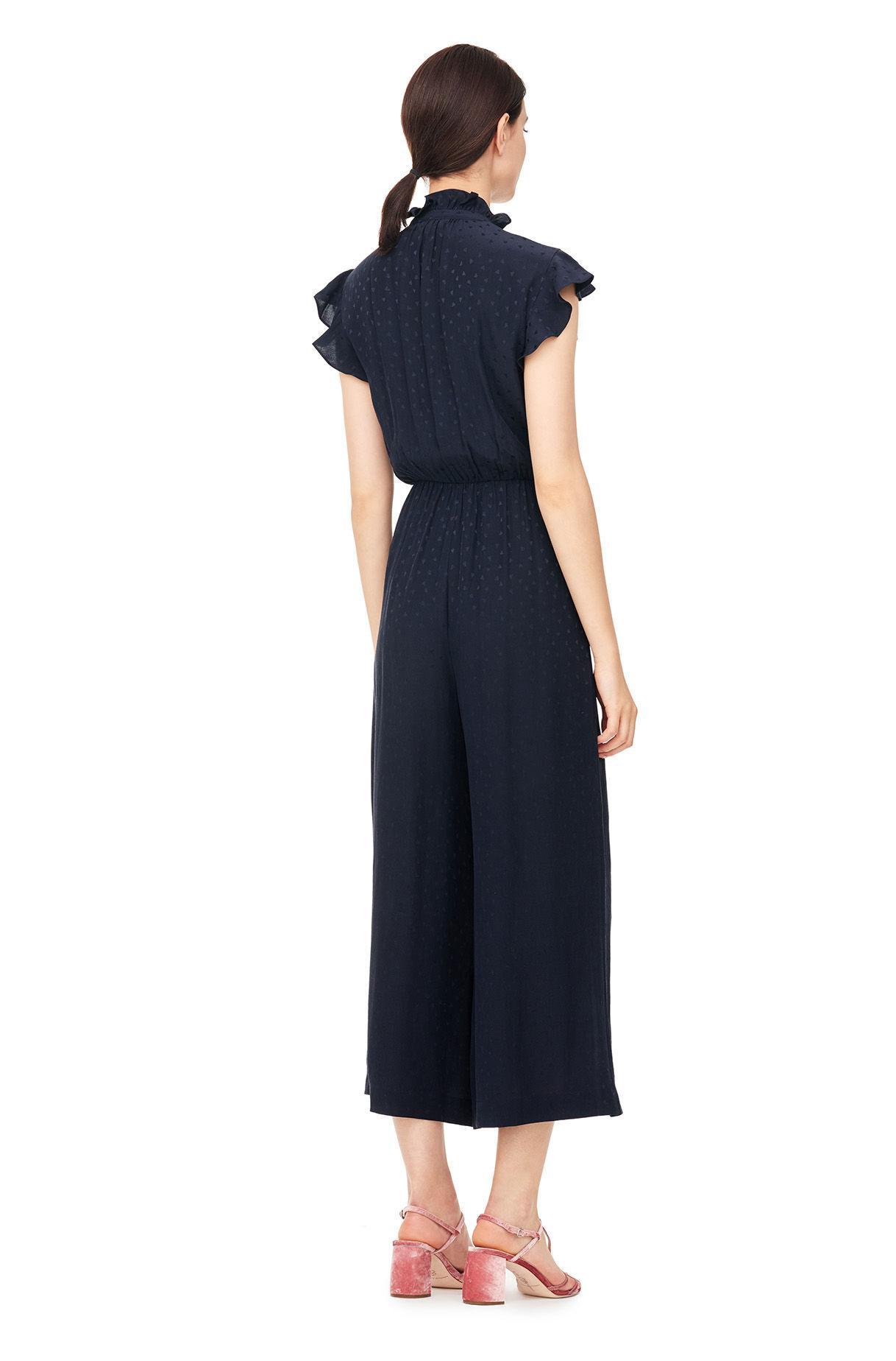 rebecca taylor heart jacquard silk jumpsuit