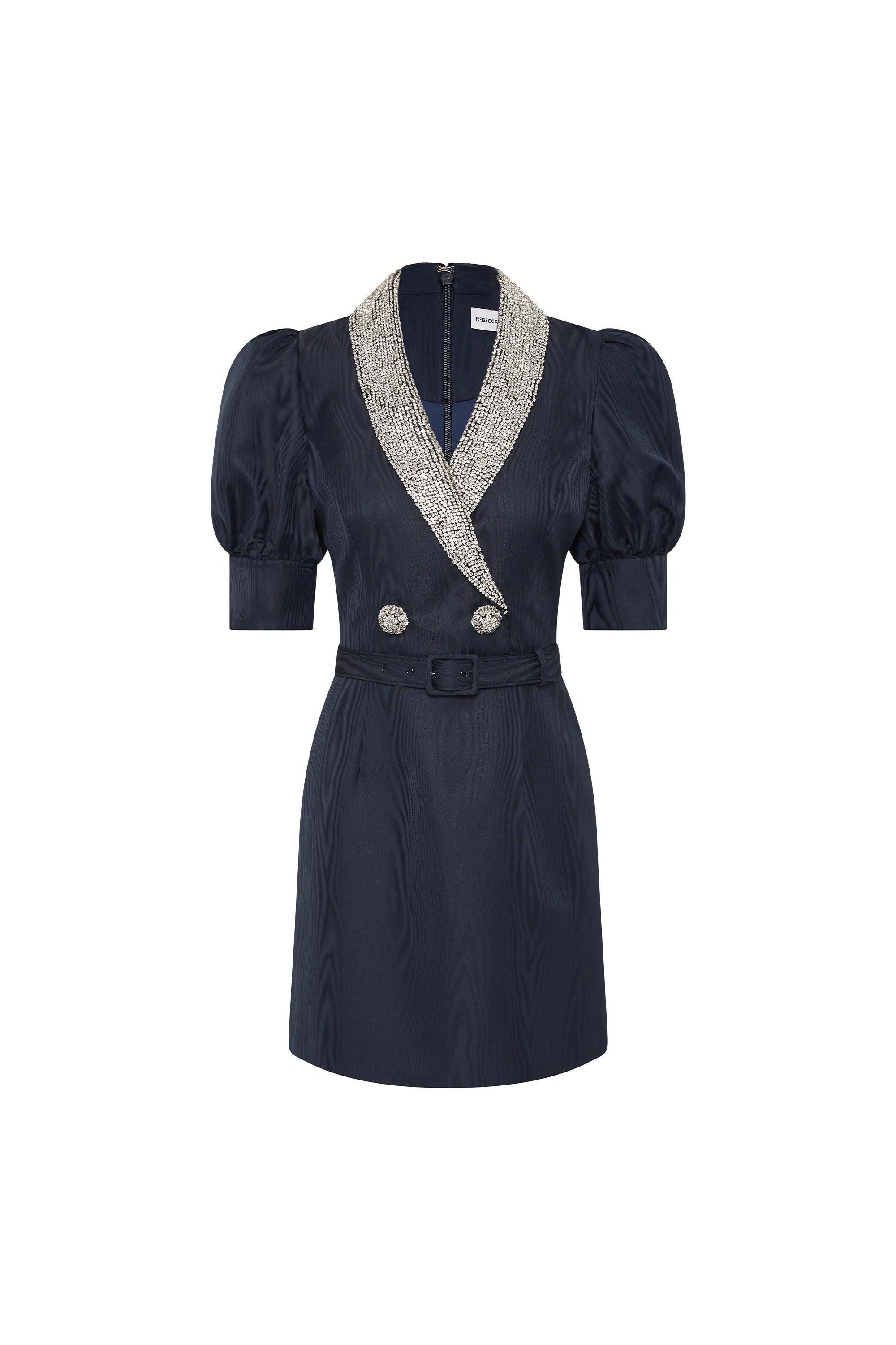 sapphire winter dresses Aspiga Ladies Sustainable Esmee Velvet Dress Blue Sapphire Winter Wedding