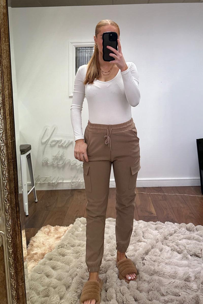 Brown Cuffed Hem Pants