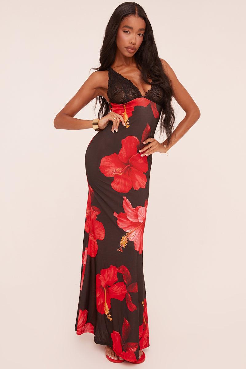 Black and red maxi dress 2025