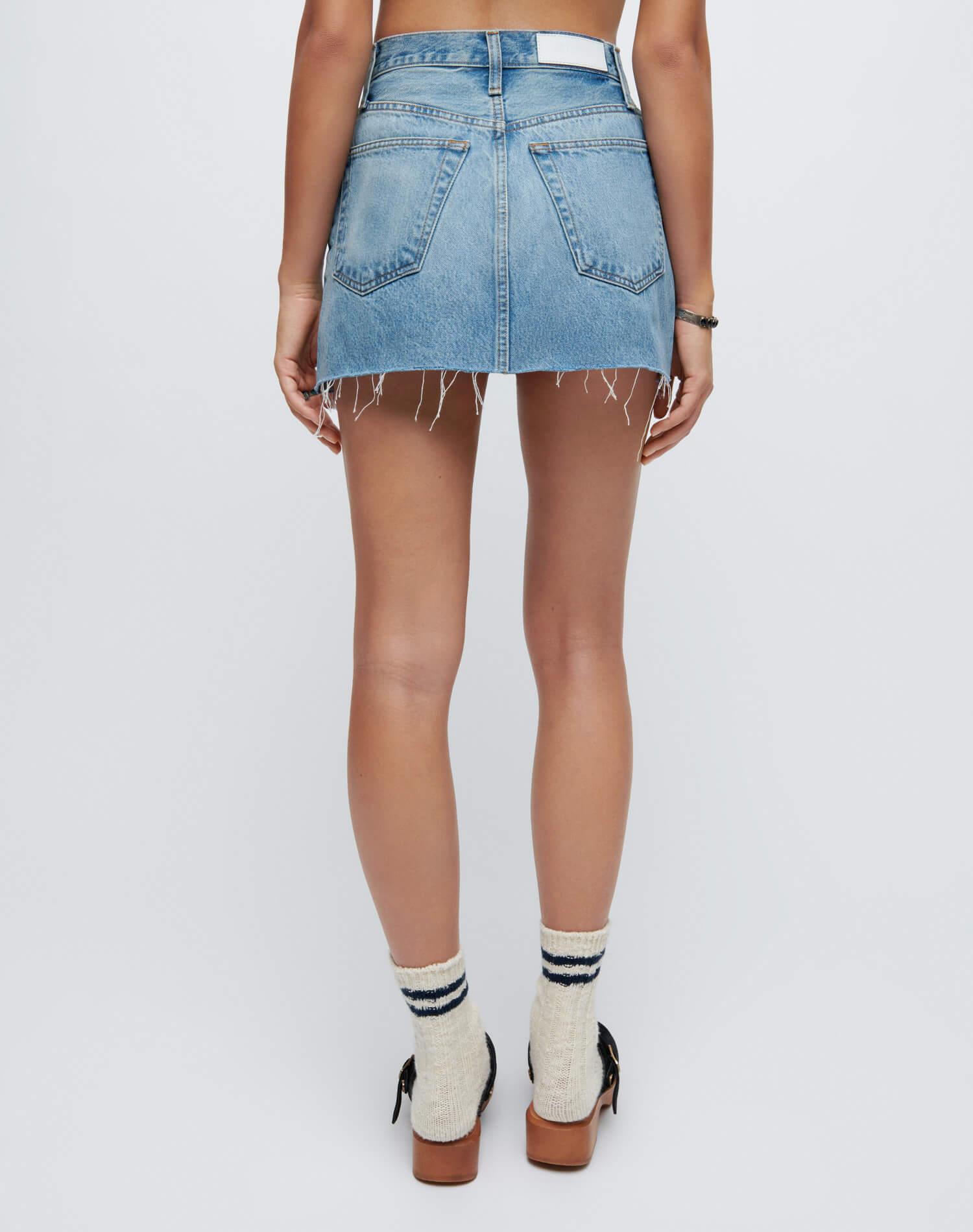 RE DONE 90s Mini Skirt in Blue Lyst