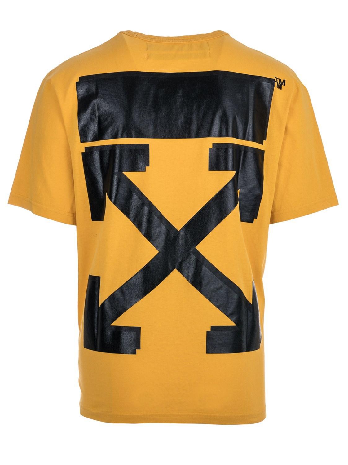 yellow and white champion shirt
