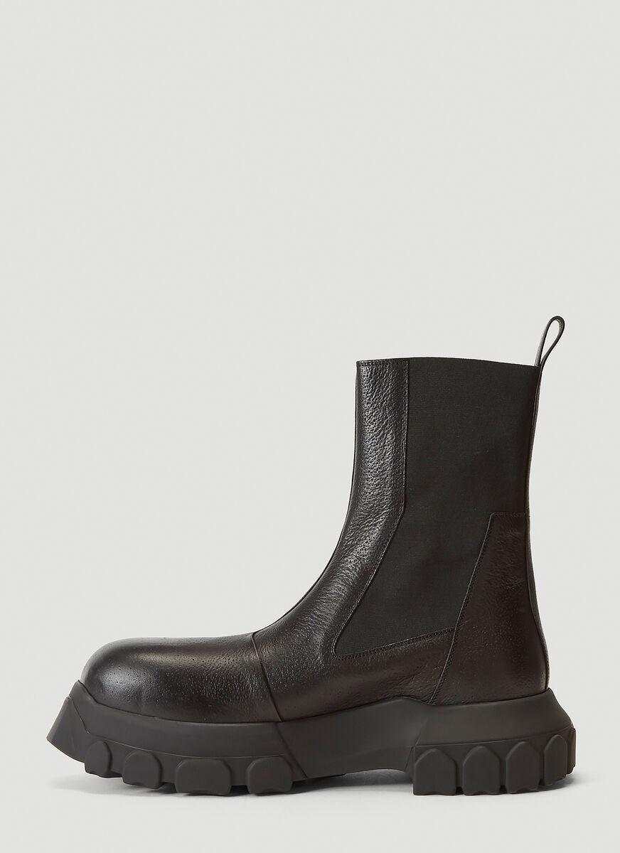 Rick Owens Leather Mega Bozo Tractor Boots in Black for Men - Lyst