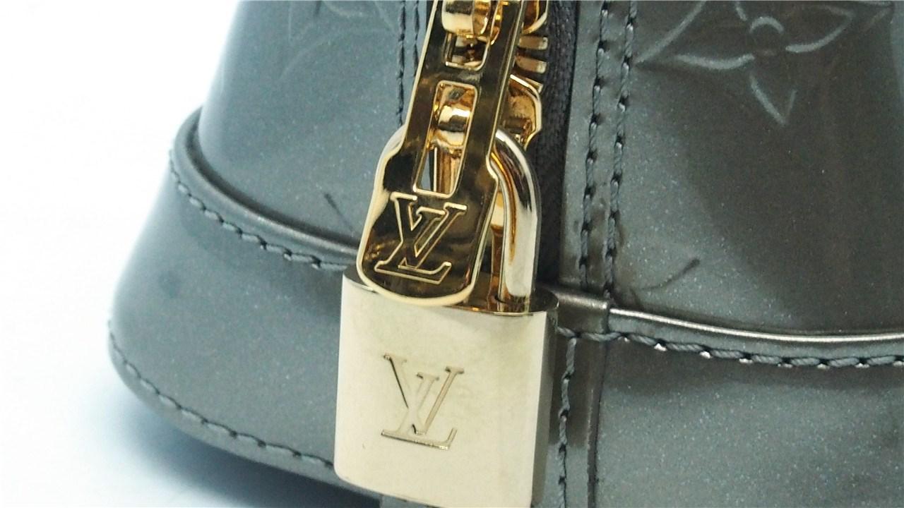 Louis Vuitton Gris Art Deco Monogram Vernis Alma PM Bag