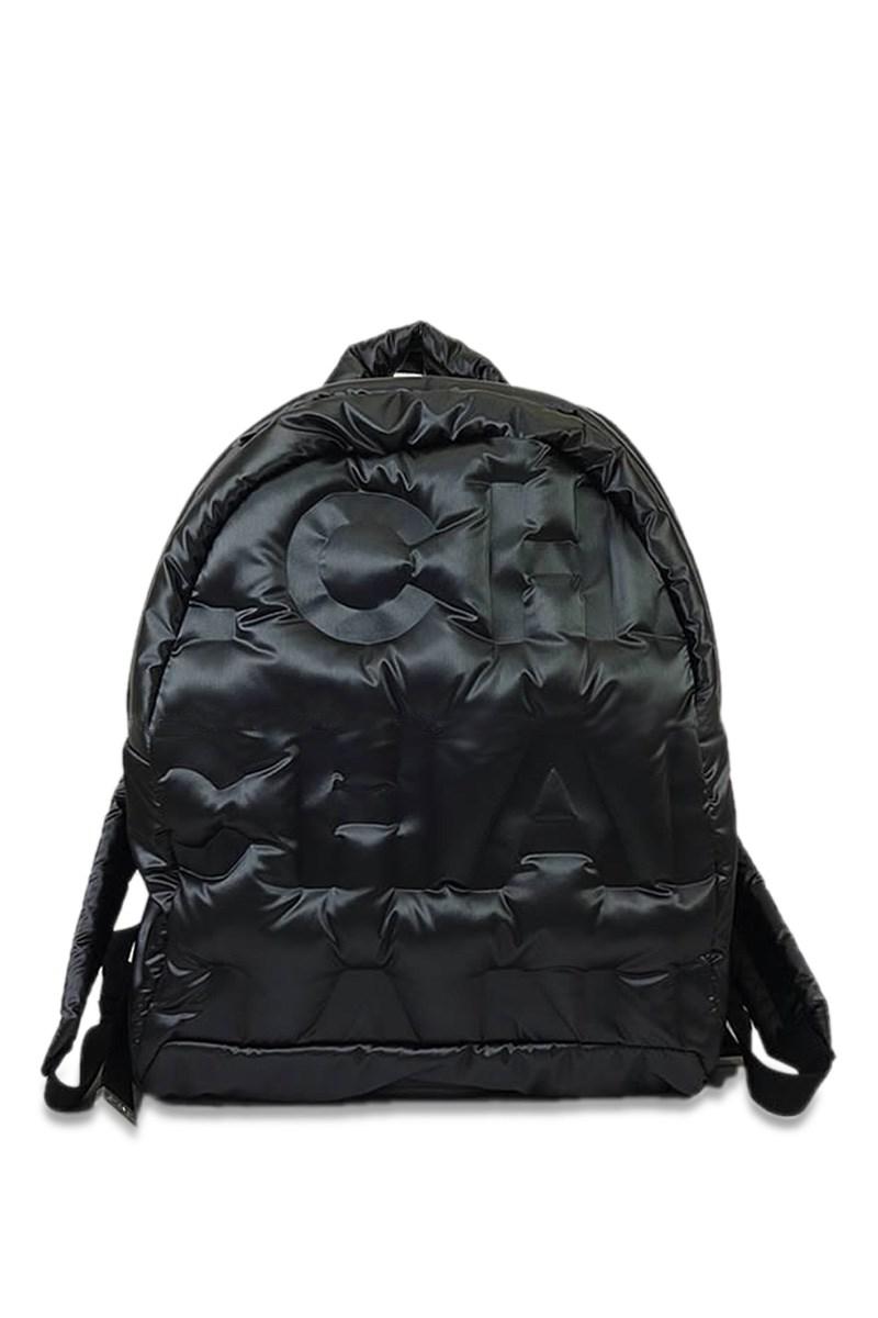 chanel embossed nylon backpack