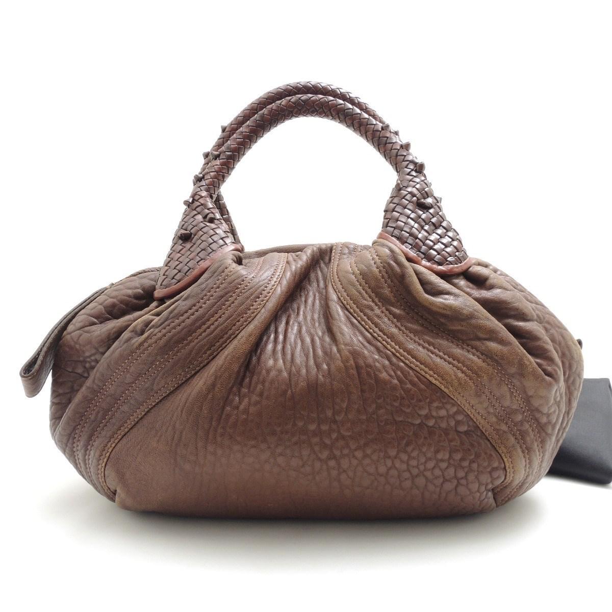Lyst Fendi Leather Braided Handle Handbag In Brown Gallery