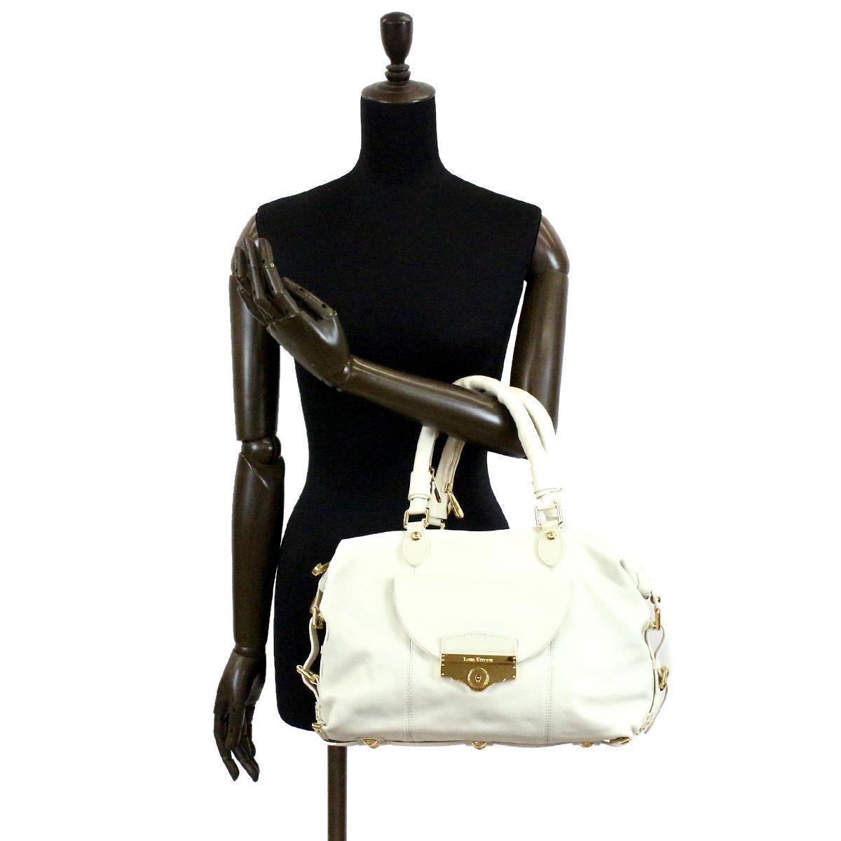 Louis Vuitton Special Order Hand Bag Leather White Purse 90043127.. - Lyst