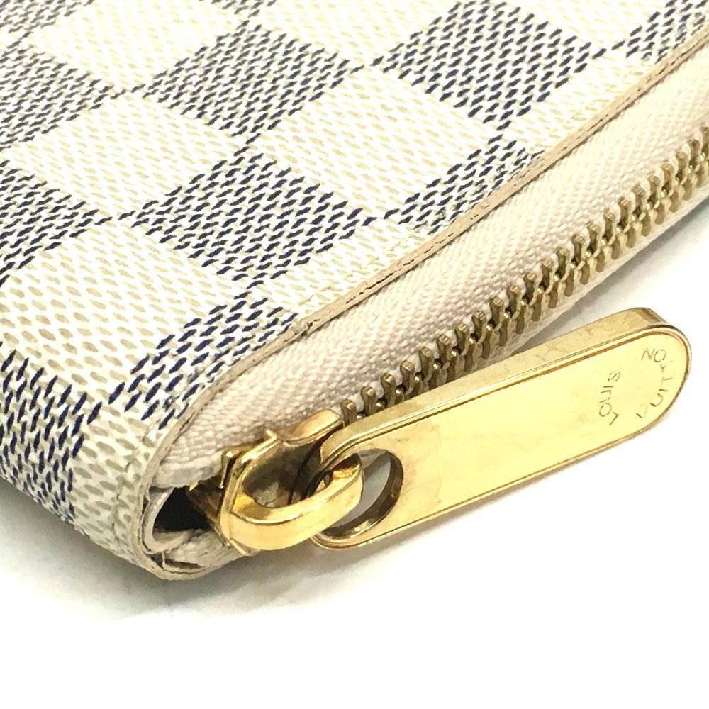 Louis Vuitton Damier Azur Zippy -compact Wallet Zip Around Wallet Long Wallet White ...