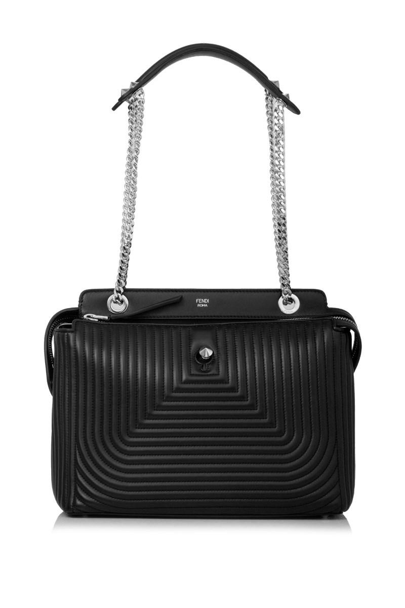 Fendi Leather Pre-owned Medium Dotcom Shoulder Bag in Black - Lyst