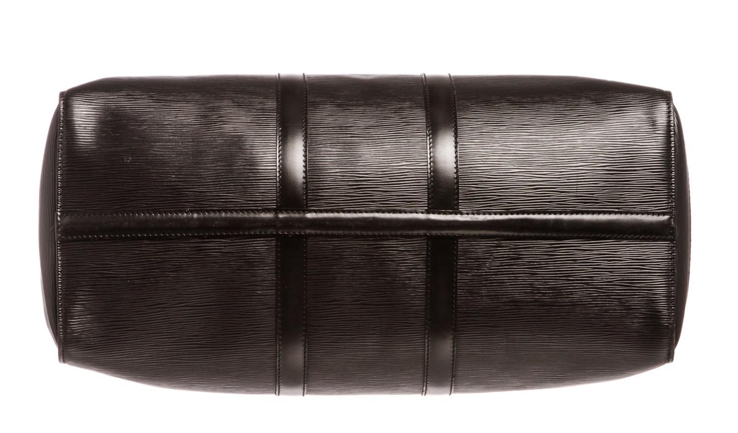 Louis Vuitton Black Epi Leather Keepall 55 Cm Duffle Bag Luggage - Lyst