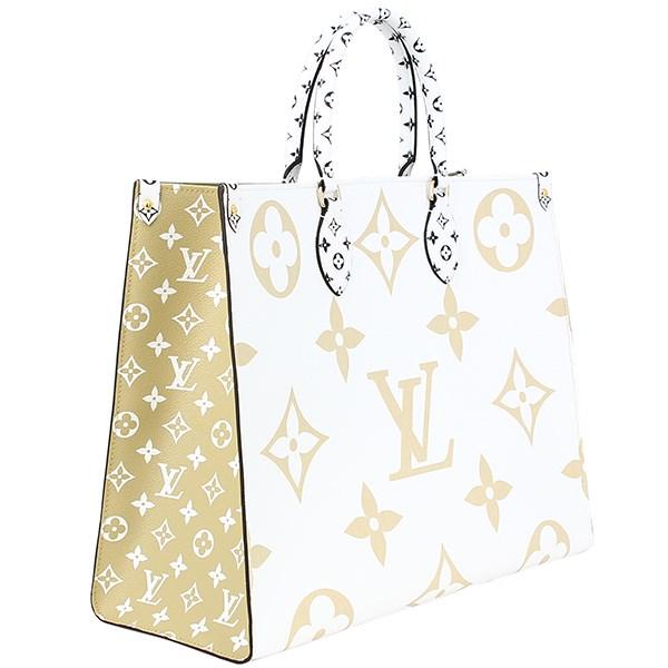Louis Vuitton Canvas On The Go Gm Monogram Giant M44571 Shoulder Bag Tote Bag Khaki White ...