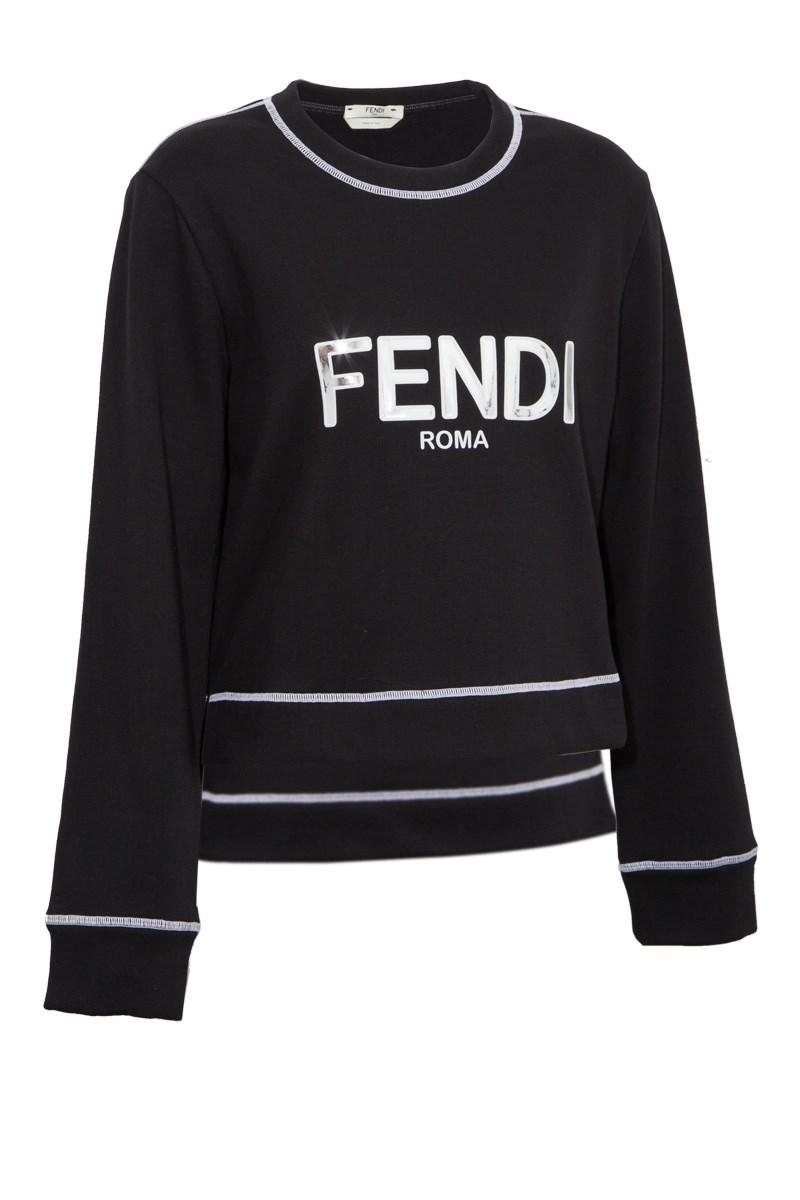 Fendi Cotton Roma Jersey Sweater in Black - Lyst