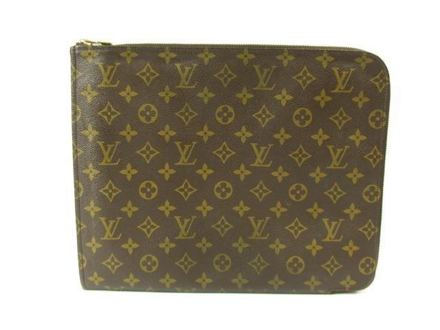 Louis Vuitton Authentic Posh Docman Clutch Bag M53400 Monogram Canvas Used in Brown for Men - Lyst