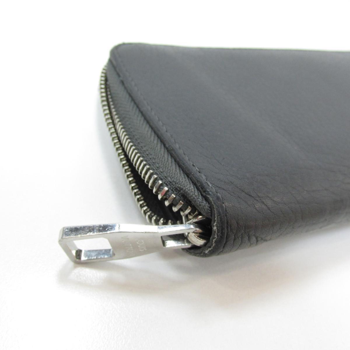 Louis Vuitton Auth Zippy Wallet Purse M58804 Taurillon Clemence Antracite Gray in Gray for Men ...